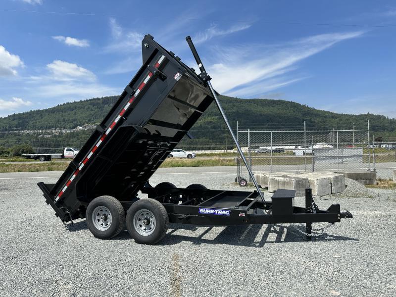 New SureTrac 7x12 Telescopic Hoist Dump Trailer 14,000lbs GVW w/ Ramps