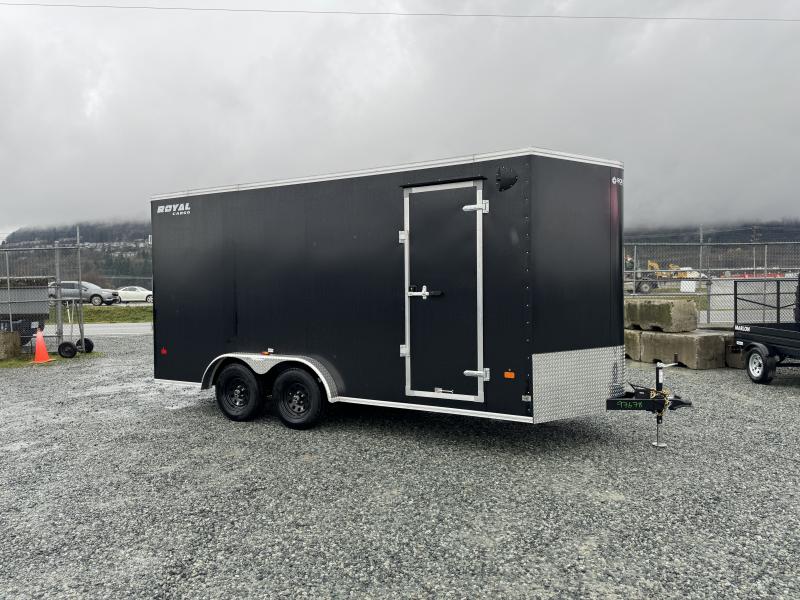 2024 Royal 7.5X16 RAMP DOOR EXTRA HEIGHT Cargo / Enclosed Trailer Black