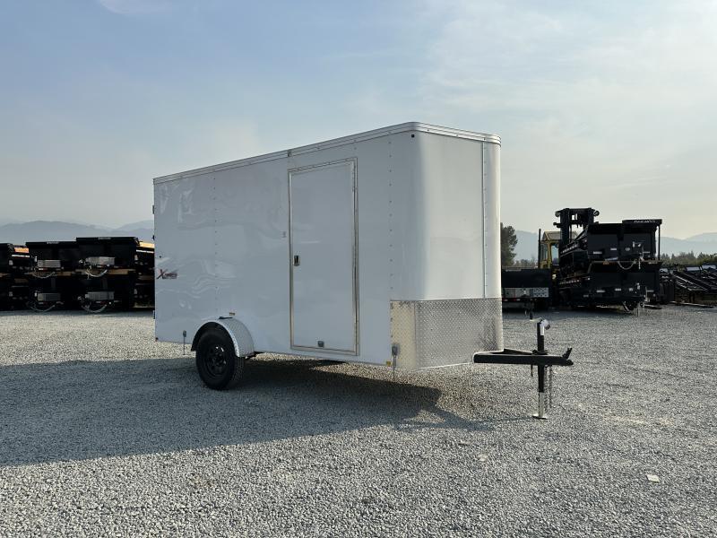 2024 TNT 6X12 V Nose Enclosed Cargo Trailer 2990GVW WHITE BARN DOOR