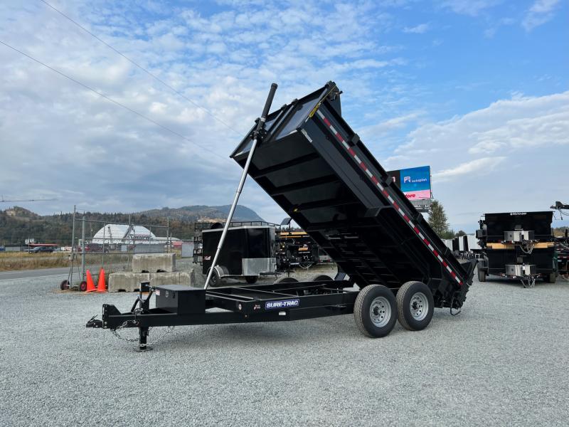 New SureTrac 7x12 Telescopic Hoist Dump Trailer 14,000lbs GVW w/ Ramps