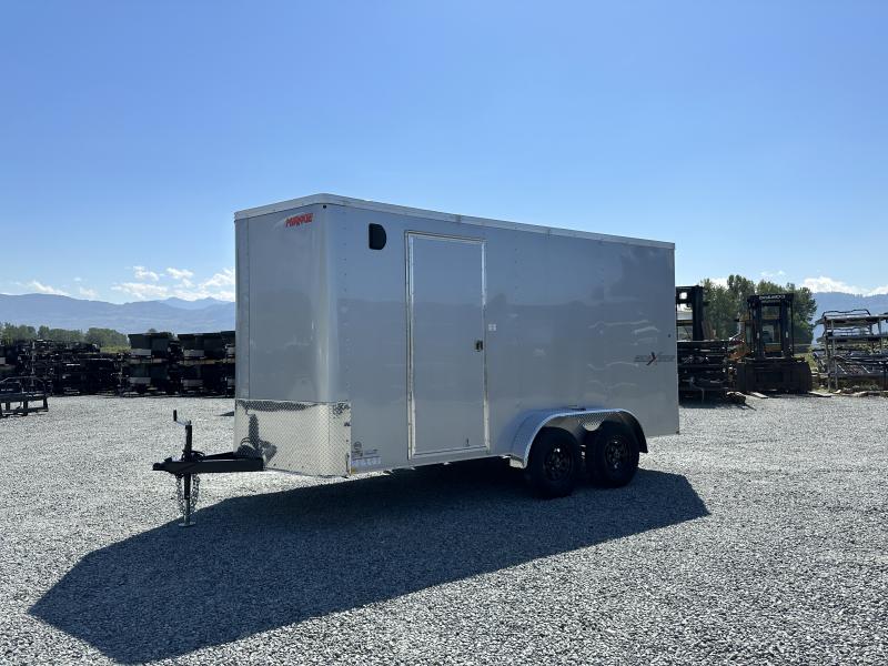 2023 TNT 7x14 V Nose Side x Side UTV Package Cargo / Enclosed Trailer Silver Ramp Door Trailer
