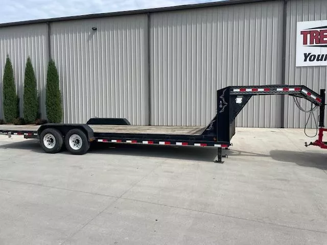 2012 PJ 24ft Gooseneck Flatbed Equipment Trailer