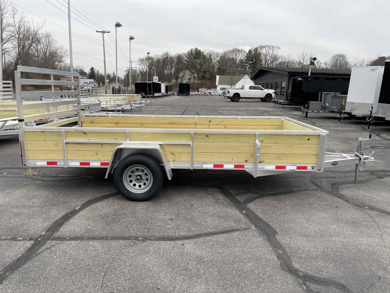 2023 MMT 7'x16'TA Wood Side Aluminum Utility Trailer Mid Michigan