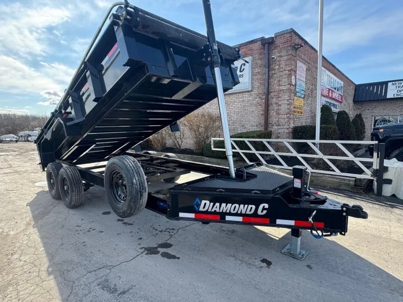 2025 Diamond C Trailers 7'X16' 14.9K TELESCOPIC W/2FT SIDES Dump Trailer