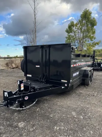 2027 Sure-trac Trailers 7'X16' 14K TELESCOPIC DUMP W/3FT SIDES **PINTLE HITCH**