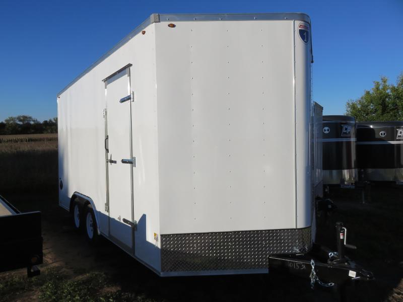 2021 Interstate 8.5x16 Enclosed Cargo Trailer White with Ramp and Extra Height 2021 Interstate 8.5x16 Enclosed Cargo Trailer White with Ramp and Extra Height