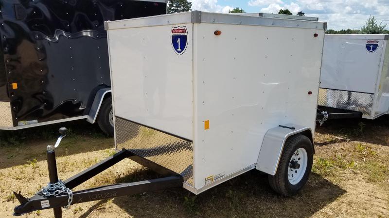 2020 Interstate 4x6 Enclosed Cargo Trailer-White 2020 Interstate 4x6 Enclosed Cargo Trailer-White