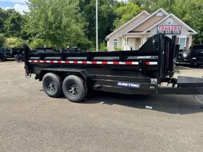 2026 Sure-Trac 7x14 HD LOW PROFILE TELESCOPIC DUMP 14K