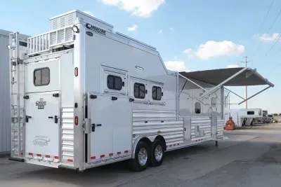2027 Cimarron Trailers 3 Horse Side Load 16'9" SW Living Quarters With Slide Out 