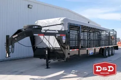 2026 Gooseneck 32 Ft Steel Stock Trailer With Canvas Top