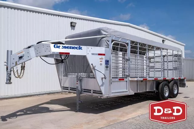 2025 Gooseneck 20 Ft Aluminum Stock Trailer 