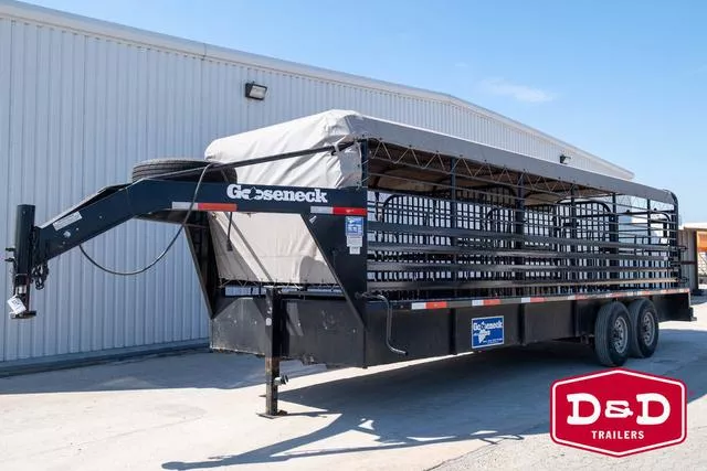2017 Gooseneck 24 Ft Stock Trailer W/Canvas Top 