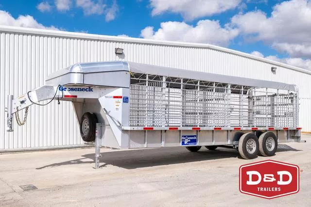 2026 Gooseneck 24 Ft Aluminum Stock Trailer W/Canvas Top 
