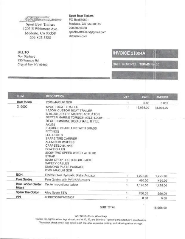 used Watercraft Trailers Other  for sale, in Crystal Bay, NV Thumbnail 7