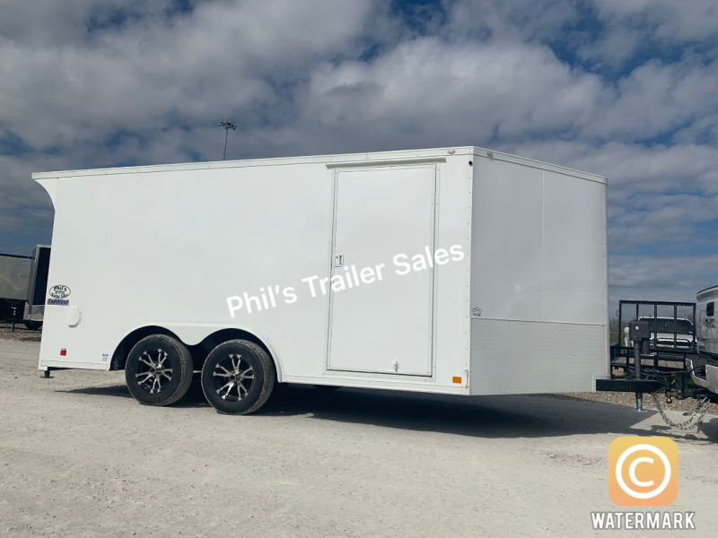 MOTORCYCLE TRAILER 8.5x16+ 3 v  7ft interior  WHITE OUT trim ENCLOSED  Motorcycle Trailer