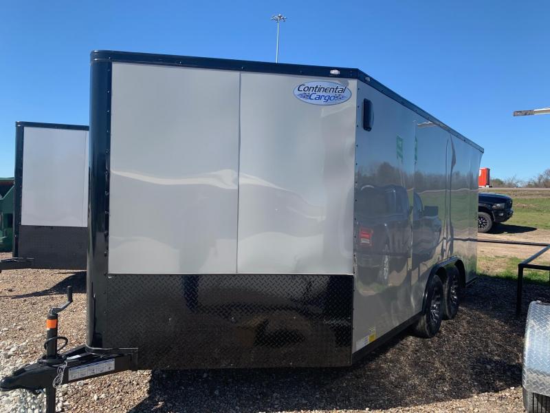 Continental Trailers 8.5x14+ 3 v 7' interior silver  BLACKED OUT trim LOADED Motorcycle Trailer