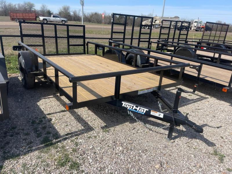 Top Hat Trailers UTILITY TRAILER 77 X12 REAR 3'  GATE  DOVE TAIL FLATBED TRAILER  Utility Trailer