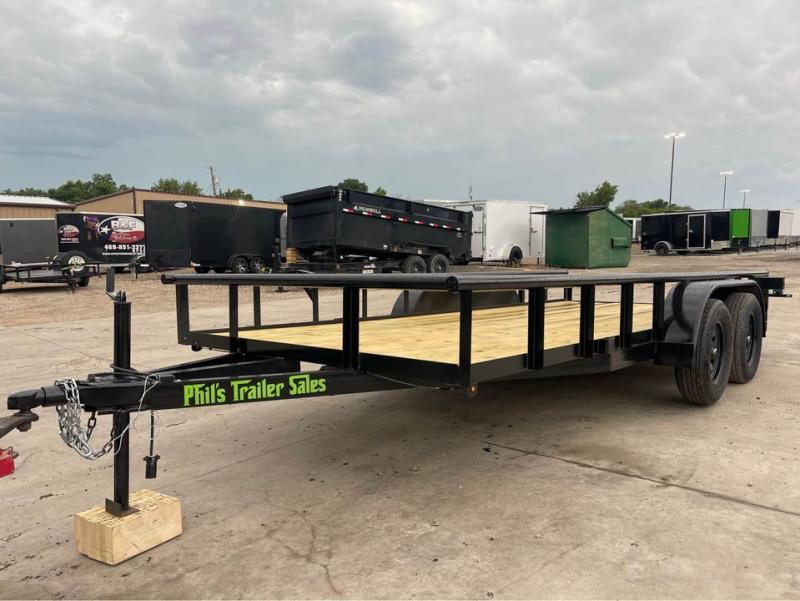  UTILITY TRAILER 77X16 PIPE TOP WITH RAMPS  BRAKES  Flatbed TrailerS
