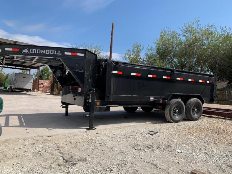 Iron Bull 83x16 3 FT SIDES  GOOSE NECK  DUMP TRAILER POWDER COATED WITH TARP AND RAMP 