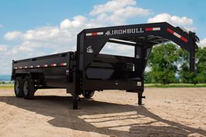 Iron Bull 83x14 GOOSE NECK DUMP TRAILER POWDER COATED WITH TARP AND RAMP Iron Bull 83x14 GOOSE NECK DUMP TRAILER POWDER COATED WITH TARP AND RAMP