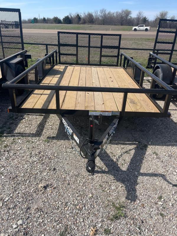 Top Hat Trailers UTILITY TRAILER 77 X12 REAR 3' GATE DOVE TAIL FLATBED