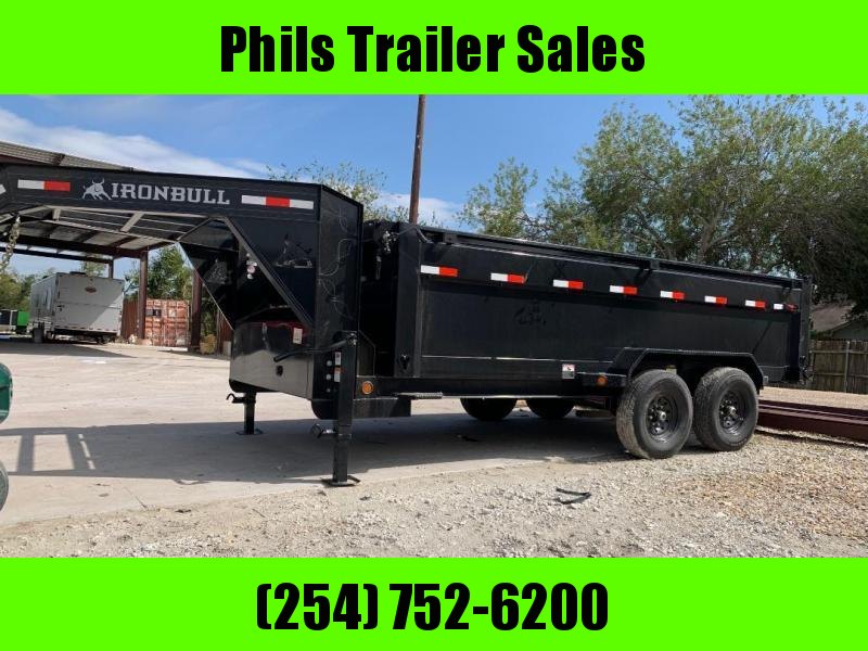 Iron Bull 83x16 GOOSE NECK DUMP TRAILER POWDER COATED WITH TARP AND RAMP Iron Bull 83x16 GOOSE NECK DUMP TRAILER POWDER COATED WITH TARP AND RAMP
