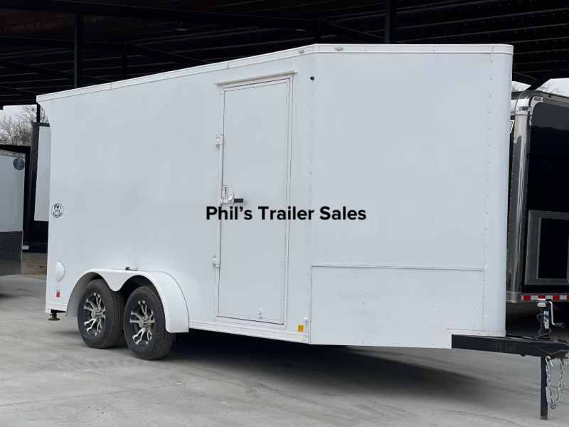Continental Cargo 7x14+ 3  White out motorcycle trailer Enclosed  Motorcycle Trailer