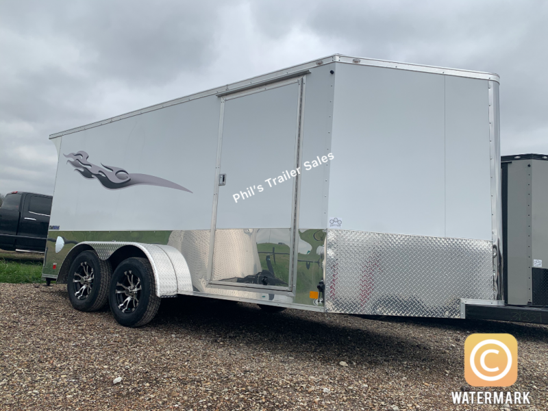 Continental Cargo 7x14+ 3 WHITE CHROME motorcycle trailer Enclosed Motorcycle Trailer Continental Cargo 7x14+ 3 WHITE CHROME motorcycle trailer Enclosed Motorcycle Trailer