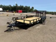 2027 Sure-Trac 7x18 7K Powder Coated Tube Top Utility Trailer w/Spare Tire Mount, & Spring Assist Ra