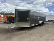 2027 Stealth 7x24 Aluminum 4/5-Place Drive-In/Out Snowmobile Trailer w/Tapered Ramps, Track Mats & S