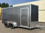 2026 Stealth 7x14 Aluminum Enclosed Cargo w/Extra Height, Rear Door Canopy w/Lights & Snow Package
