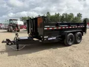 2026 Sure-Trac 7x12 Powder Coated 14K Telescopic Dump Trailer w/Stabilizer Jacks, Tarp Kit & Ramps