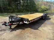 2027 Rice 7x24 10K Powder Coated Car Hauler w/Spare Mount & 6” Channel Upgrade