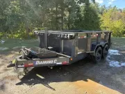 2024 Diamond C 7x12 18K Powder Coated Dump Trailer w/ Tarp Kit, 32” High Sides & Spare Tire