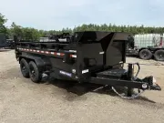 2026 Sure-Trac 7x14 Powder Coated 14K Heavy Duty Scissor Dump Trailer w/Slide-In Ramps & Tarp Kit
