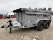 2026 RawMaxx 5X10 10K Powder Coated Dump Trailer w/ 32” Sides, Slide-In Ramps & Tarp Kit