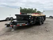 2026 Diamond C 7x14 15.5K Powder Coated Dump Trailer w/24” High Sides, Spare Mount, & Tarp Kit