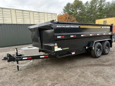 2026 Southland 7x14 15.4K Dump Trailer w/ High Sides, Barn Gate & Tarp