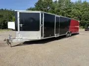 2023 Mission 8.5x32 4/5 Place Aluminum Snowmobile Trailer w/Diesel Heater, Spare Tire, Track Mats & 