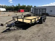 2027 Sure-Trac 7x14 7K Powder Coated Tube Top Utility Trailer w/ Fold Flat Ramp & Spare Tire Mount