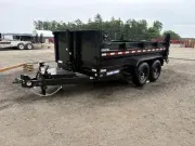 2026 Sure-Trac 7x12 Powder Coated 14K Telescopic Dump Trailer w/Drop Down Stabilizer Jacks & Ramps