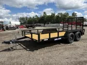 2026 Sure-Trac 7x14 7K Powder Coated Tube Top Utility Trailer w/ Fold Flat Ramp & Spare Tire Mount