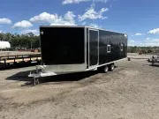 2022 Mission 101x18 Aluminum 3/4 Place Enclosed Snowmobile Trailer w/Interior Shelf, Spare Tire, & S