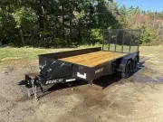 2027 Rice 7X14 7K Powder Coated Steel Sided Utility Trailer w/Spare Mount & Second Brake