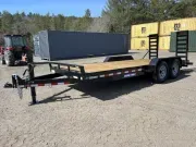 2025 Sure-Trac 7x16+2 14K Powder Coated Equipment Trailer w/ Spring Assist Stand Up Ramps