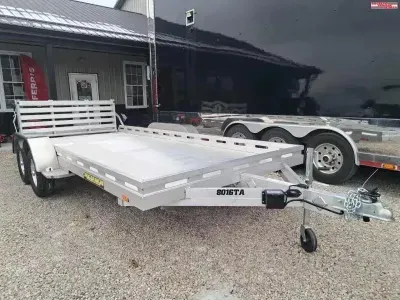 2027 Aluma 80"X16' Tandem Brake Axle with Bi-fold Tailgate Utility Trailer / Spare Tire Included