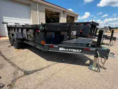 2026 Hillcrest Trailers 7x16 Telescopic Dump Hydro Jack 14K GVW (4827)