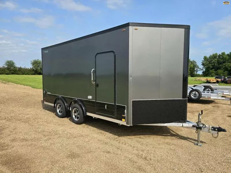 2026 Legend Trailers 8X19FTVTA35 8' X 16'+3'V UTV Enclosed Trailer (CHARCOAL WITH BLACK OUT PACKAGE) 1753722330