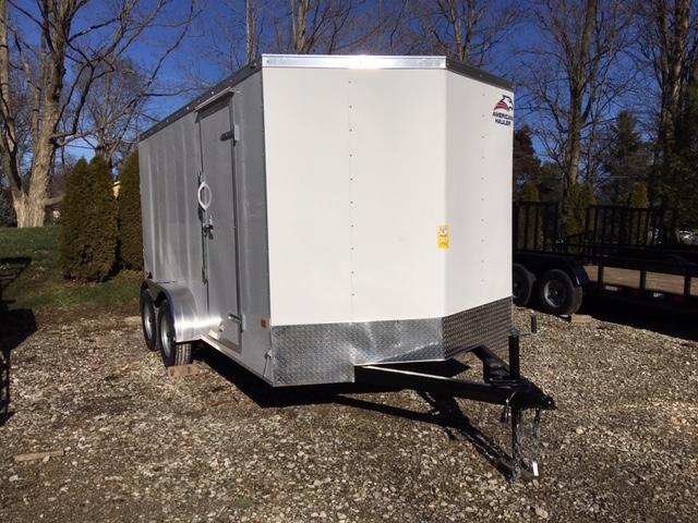 ENCLOSED CARGO TRAILER 7'X 14' + 6" WHITE- RAMP DOOR ENCLOSED CARGO TRAILER 7'X 14' + 6" WHITE- RAMP DOOR