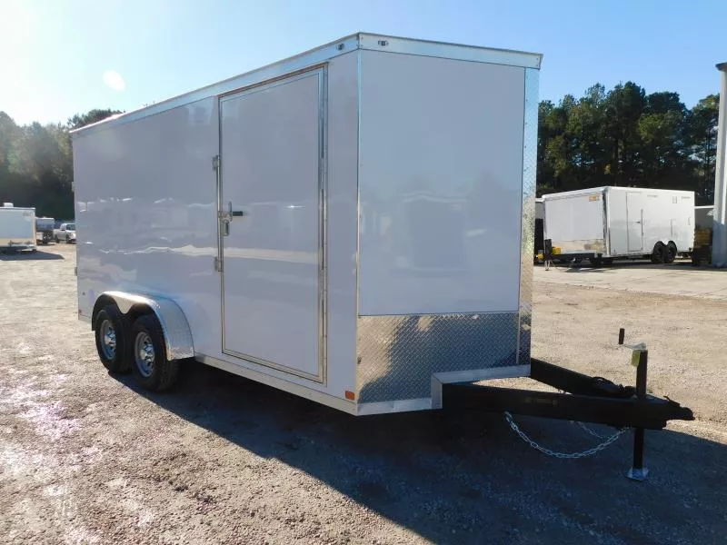 2026 Covered Wagon Trailers Gold Series 7x16 Vnose with 5200lb Axles 7' Inside and Ramp Door Cargo / Enclosed Trailer